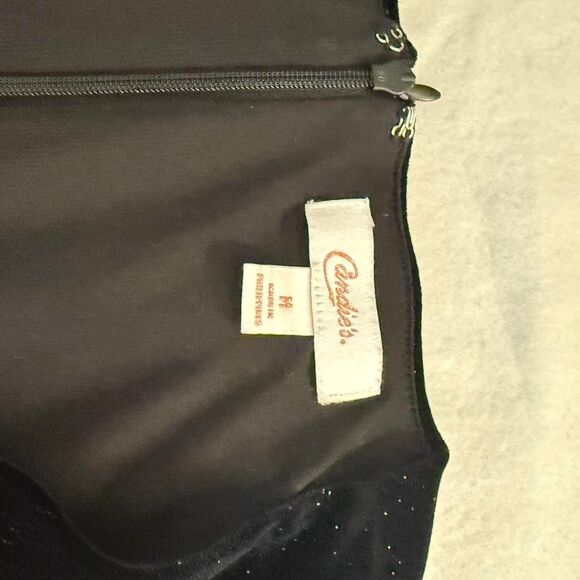 Candie's Black velvet mini shorts romper with multicolored rainbow sparkles - Picture 5 of 8